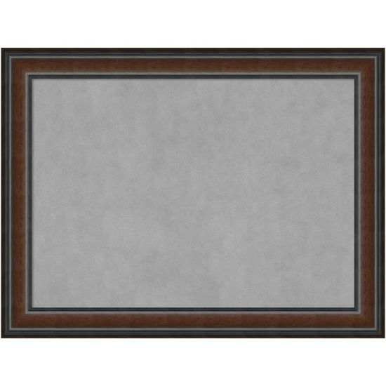 Picture of Amanti Art Magnetic Bulletin Board, Steel/Aluminum, 33in x 25in, Cyprus Walnut Wood Frame