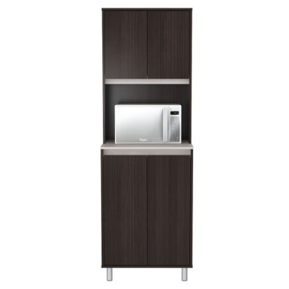 Picture of Inval 4-Door Coffee Station Cabinet, 70-7/8inH x 23-5/8inW x 19-3/4inD, Espresso/Ambar Gray