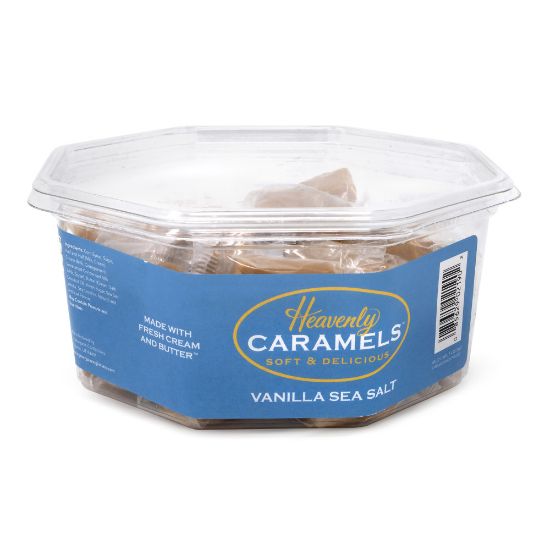 Picture of Heavenly Caramels Soft And Delicious Vanilla Sea Salt Caramels, 0.4 Oz, Tub Of 45 Pieces