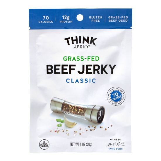 Picture of Think Jerky Classic Beef Jerky, 1 Oz, Pack Of 12 Pouches