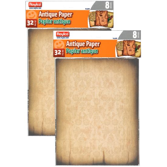 Picture of Roylco Antique Paper, 8-1/2in x 11in, Multicolor, 32 Sheets Per Pack, Set Of 2 Packs