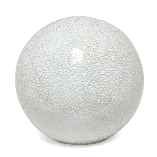 Picture of Simple Designs 1-Light Mosaic Stone Ball Table Lamp, 7-3/4inH, White