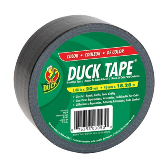 Picture of Duck Brand Brand Color Duct Tape - 20 yd Length x 1.88in Width - For Repairing, Color Coding - 1 / Roll - Black