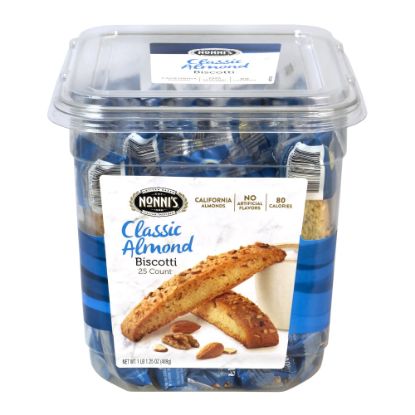 Picture of Nonnis Classic Almond Biscotti, Tub Of 25 Biscotti