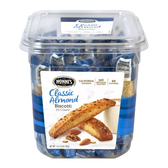 Picture of Nonnis Classic Almond Biscotti, Tub Of 25 Biscotti