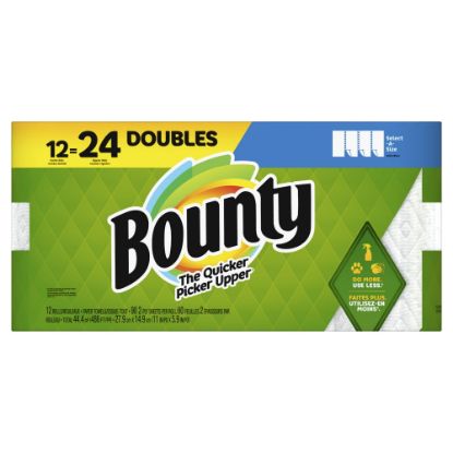 Picture of Bounty Select-A-Size 2-Ply Paper Towels, Double Rolls, 6in x 11in, White, 90 Sheets Per Roll, Pack Of 12 Rolls