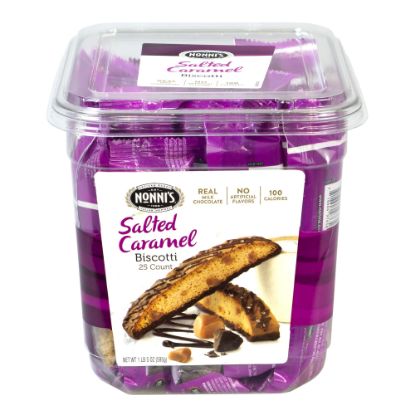 Picture of Nonnis Salted Caramel Biscotti, 0.84 Oz, Tub Of 25 Biscotti