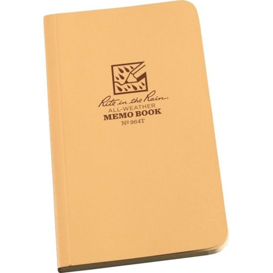 Picture of Rite in the Rain All-Weather Memo Book, 60 Sheets Per Pad, Tan, 3 1/8 x 6, Pack Of 6