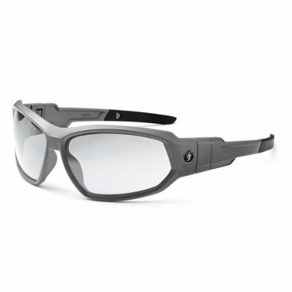 Picture of Ergodyne Skullerz Safety Glasses, Loki, Matte Gray Frame, Clear Lens