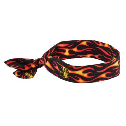 Picture of Ergodyne Chill-Its 6700 Evaporative Cooling Tie Bandana, Flames, Pack Of 24 Bandanas