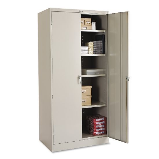 Picture of Tennsco Deluxe Steel Storage Cabinet, 4 Adjustable Shelves, 78inH x 36inW x 24inD, Light Gray