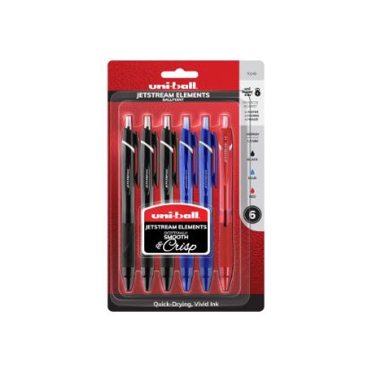 Picture of Uni-ball JETSTREAM ELEMENTS - Ballpoint pen - black, red, blue - 0.7 mm - medium - retractable (pack of 6)