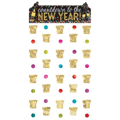 Picture of Amscan New Years Colorful Confetti Doorway Curtains, 39in x 77in, Multicolor, Set Of 2 Curtains