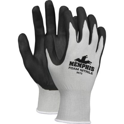 Picture of Memphis Safety Nylon Knit Powder-Free Industrial Gloves, X-Large, Black/Gray