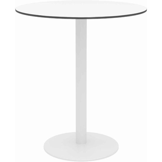 Picture of KFI Studios Eveleen Round Outdoor Bistro Patio Table, 41inH x 36inW x 36inD, Designer White/White