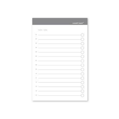 Picture of Russell & Hazel Adhesive Notes, To-Do, 4in x 6in, Charcoal, 50 Sheets Per Pad, Pack Of 3 Pads