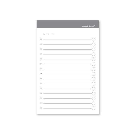 Picture of Russell & Hazel Adhesive Notes, To-Do, 4in x 6in, Charcoal, 50 Sheets Per Pad, Pack Of 3 Pads