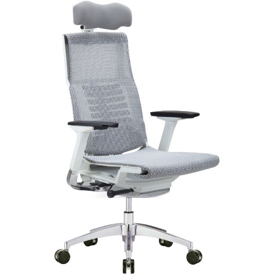 Picture of Raynor Powerfit Ergonomic Mesh High-Back Executive Office Chair, Gray/White