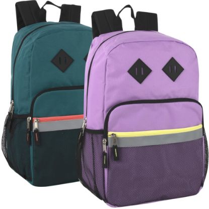 Picture of Summit Ridge Reflective Backpacks With Pockets, Lavender/Green, Pack Of 24 Backpacks