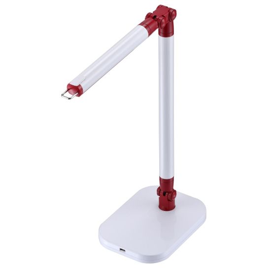 Picture of BLACK+DECKER PureOptics Exalt Bar LED Clamp-On Desk Lamp, Adjustable, 19inH, Red/White