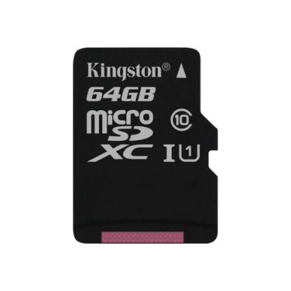 Picture of Kingston - Flash memory card (microSDXC to SD adapter included) - 64 GB - UHS Class 1 / Class10 - microSDXC UHS-I