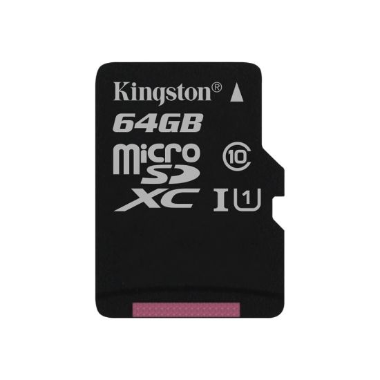 Picture of Kingston - Flash memory card (microSDXC to SD adapter included) - 64 GB - UHS Class 1 / Class10 - microSDXC UHS-I