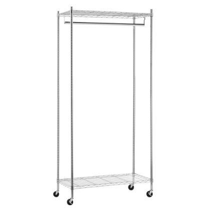 Picture of Honey-Can-Do Heavy-Duty Rolling Garment Rack, 73 1/4inH x 17 3/4inW x 35 7/8inD, Chrome