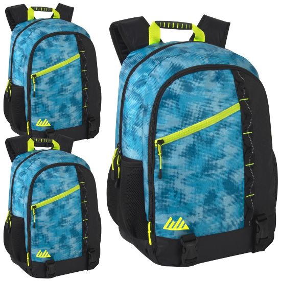 Picture of Summit Ridge Backpacks With 16in Laptop Pockets, Blue/Black, Pack Of 24 Backpacks