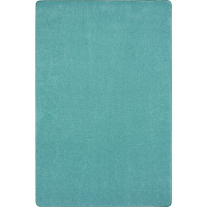 Picture of Joy Carpets Kid Essentials Solid Color Rectangle Area Rug, Just Kidding, 6" x 9ft, Seafoam