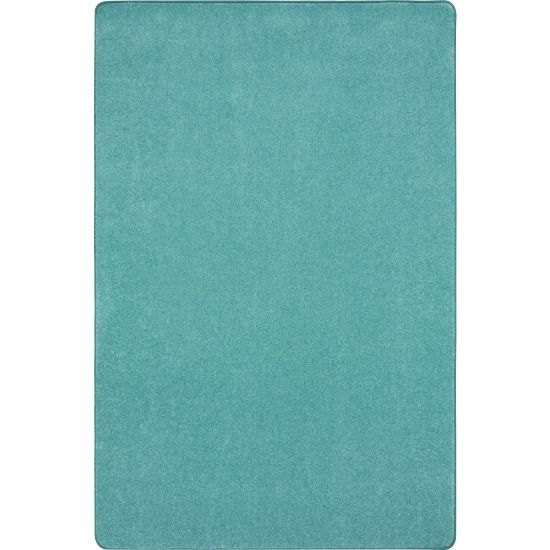 Picture of Joy Carpets Kid Essentials Solid Color Rectangle Area Rug, Just Kidding, 6" x 9ft, Seafoam