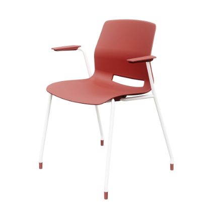 Picture of KFI Studios Imme Stack Chair With Arms, Coral/White