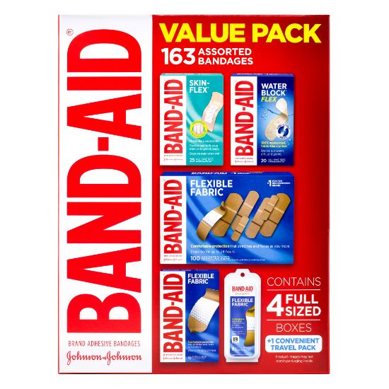 Picture of Band-aid Value Pack, Assorted Sizes, Pack Of 163 Bandages