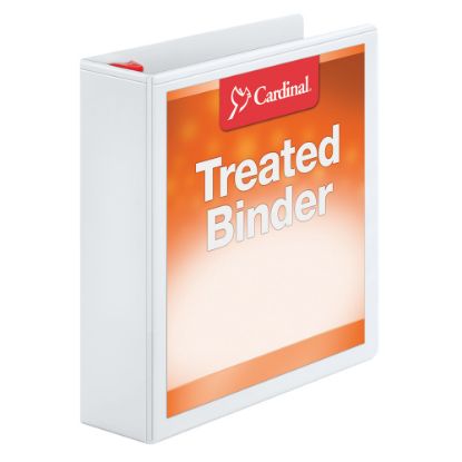 Picture of Cardinal Treated ClearVue Locking 3-Ring Binder, 2in D-Rings, 52% Recycled, White