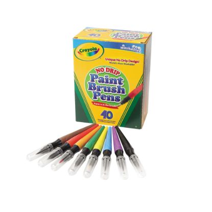 Picture of Crayola Washable Paint Brush Pens, Assorted Colors, Box Of 40