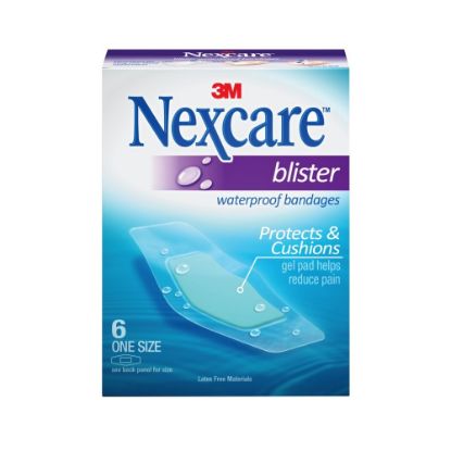 Picture of Nexcare Blister Waterproof Bandages, 1 1/16in x 2 1/4, Clear, Box Of 6