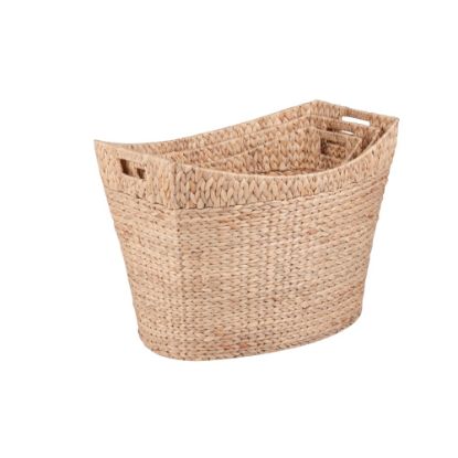 Picture of Honey-Can-Do Water Hyacinth Basket Set, Large Size, Assorted Sizes (S, M, L), Natural/Brown, Pack Of 3