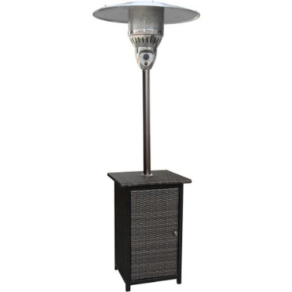 Picture of Hanover 7-Ft. Square Wicker Propane Patio Heater - Gas - Propane - 14.07 kW - 16 Sq. ft. Coverage Area - Outdoor - Brown, Hammered Bronze