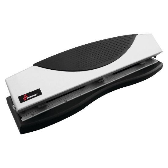 Picture of SKILCRAFT 3-Hole Punch, Black/Metallic (AbilityOne 7520-01-620-8390)