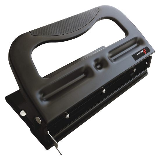 Picture of SKILCRAFT Heavy-Duty 3-Hole Paper Punch, 3inH x 5 1/2inW x 10 4/5inD, Black (AbilityOne 7520-01-620-3315)