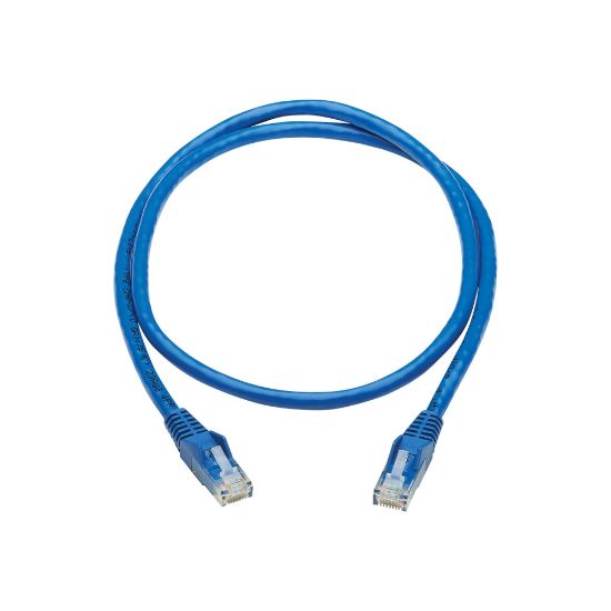 Picture of Tripp Lite Cat6 Snagless UTP Network Patch Cable (RJ45 M/M), Blue, 3 ft. - 3 ft Category 6 Network Cable for Printer, Router, Server, Modem, Hub, Switch, PoE-enabled Device, Surveillance Camera, VoIP Device, Patch Panel, Workstation, .. - Blue