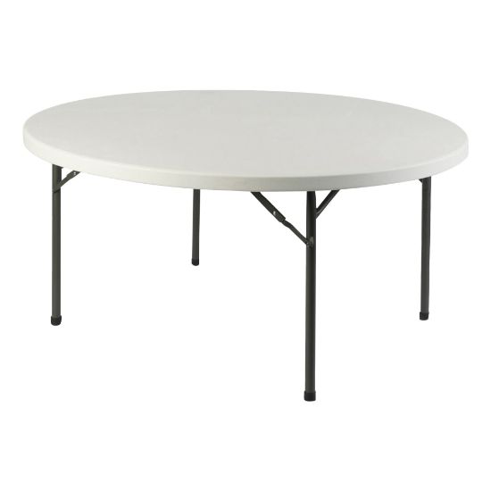 Picture of Lorell Banquet Folding Table, Round, 29-1/4inH x 71inW x 71inD, Platinum