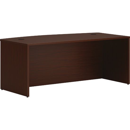 Picture of HON Mod 72inW Bowfront Computer Desk, Mahogany