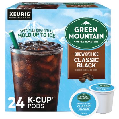 Picture of Green Mountain Coffee Single-Serve K-Cup Pods, Medium Roast, Brew Over Ice Classic Black, Carton Of 24