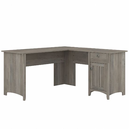 Picture of Bush Furniture Salinas 60inW L-Shaped Corner Desk With Storage, Driftwood Gray, Standard Delivery