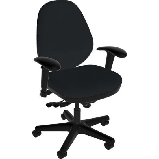 Picture of Sitmatic GoodFit Multifunction Mid-Back Chair With Adjustable Arms, Black/Black