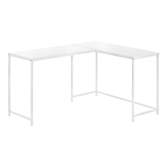 Picture of Monarch Specialties Barry 59inW L-Shaped Corner Desk, White