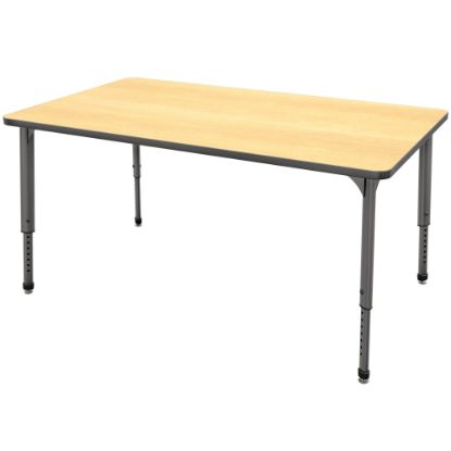 Picture of Marco Group Apex Series Rectangle Adjustable Table, 30inH 60inW x 30inD, Maple/Gray