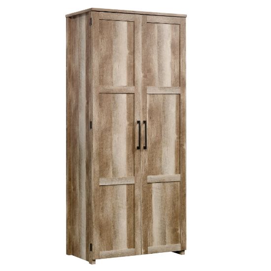 Picture of Sauder Homeplus Storage Cabinet, 4 Fixed Shelves, Lintel Oak