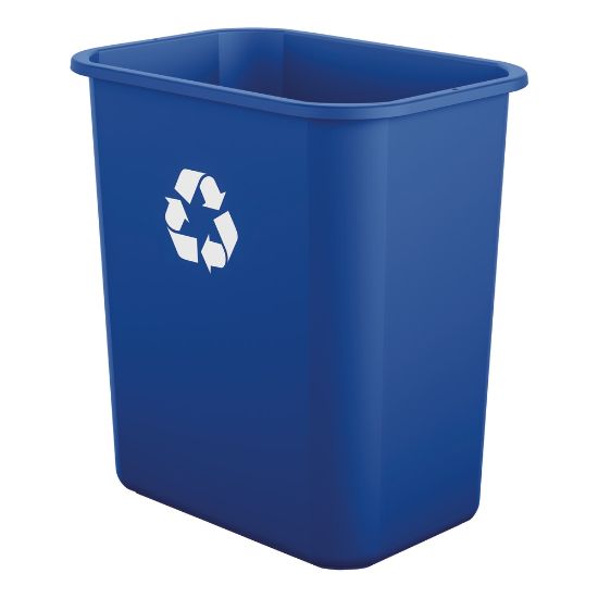 Picture of Suncast Commercial Desk-Side Rectangular Resin Recycling Bins, 7 Gallons, Blue, Pack Of 12 Bins