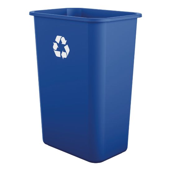 Picture of Suncast Commercial Desk-Side Rectangular Resin Recycling Bins, 10 Gallons, Blue, Pack Of 12 Bins